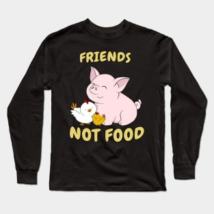 Go Vegan Cute Pig And Chicken 6 Long Sleeve T-Shirt